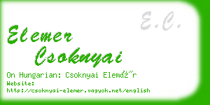 elemer csoknyai business card